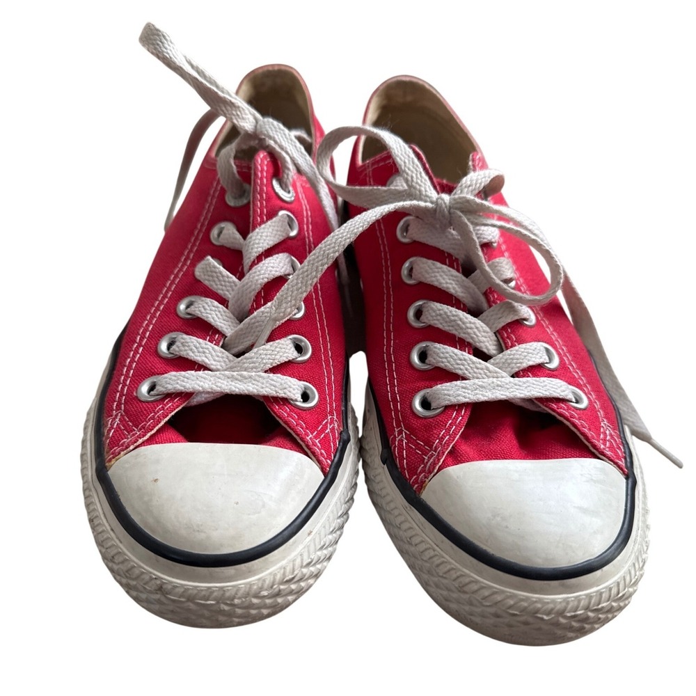 Converse Chuck Taylor All Star Low Top Sneakers‎ Red Canvas Mens 5 Womens 7